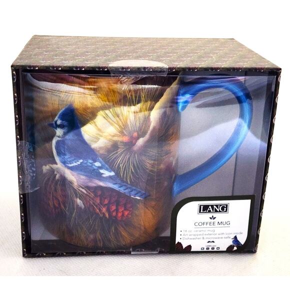 MUG/CUP-LANG-"December Blue Jay"-In Original Box-Colorful Print on Cup-14 oz - Picture 2 of 7